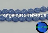 CLU176 15.5 inches 20mm flat round blue luminous stone beads