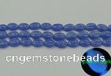 CLU181 15.5 inches 10*14mm oval blue luminous stone beads