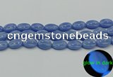 CLU183 15.5 inches 13*18mm oval blue luminous stone beads