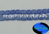 CLU194 15.5 inches 16*16mm square blue luminous stone beads