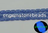 CLU201 15.5 inches 10*14mm rectangle blue luminous stone beads