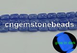 CLU203 15.5 inches 13*18mm rectangle blue luminous stone beads