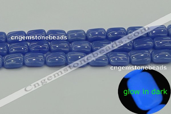 CLU203 15.5 inches 13*18mm rectangle blue luminous stone beads