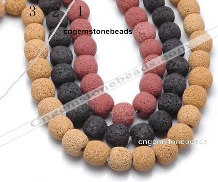 CLV07 14 inch 13mm ball shape natural lava loose beads wholesale