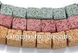 CLV09 14 inches 10mm cubic natural lava loose beads wholesale