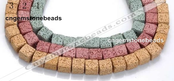 CLV09 14 inches 10mm cubic natural lava loose beads wholesale