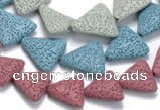 CLV10 14 inches triangle natural lava loose beads wholesale