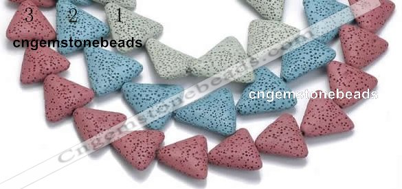 CLV10 14 inches triangle natural lava loose beads wholesale