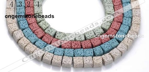 CLV15 14 inches 8mm cubic natural lava loose beads wholesale