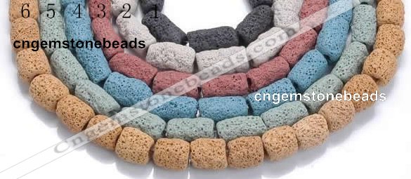 CLV16 14 inches column shape natural lava loose beads wholesale