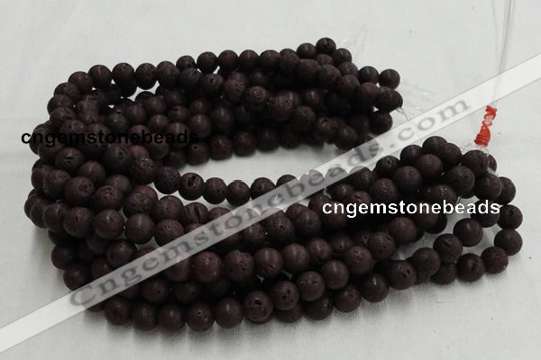 CLV201 15.5 inches 8mm round coffee natural lava beads wholesale