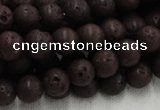 CLV203 15.5 inches 12mm round coffee natural lava beads wholesale