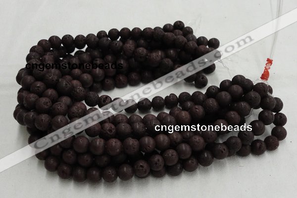 CLV203 15.5 inches 12mm round coffee natural lava beads wholesale