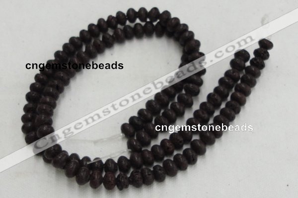 CLV206 15.5 inches 6*10mm rondelle coffee natural lava beads wholesale