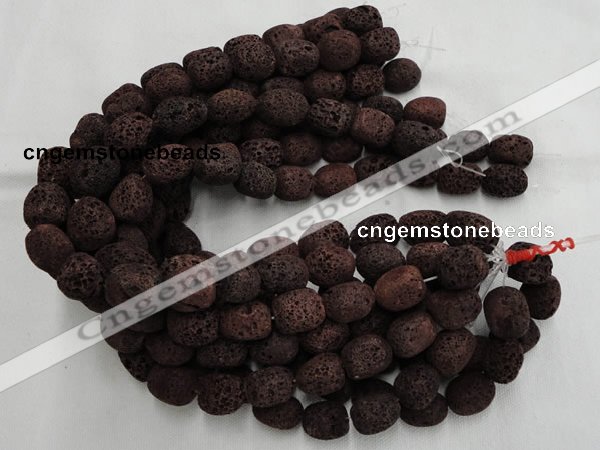 CLV207 15.5 inches 15*20mm freeform coffee natural lava beads wholesale