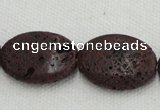 CLV209 15.5 inches 18*25mm oval coffee natural lava beads wholesale