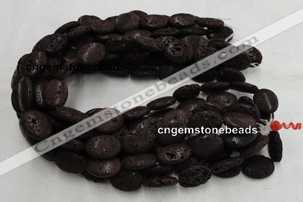 CLV209 15.5 inches 18*25mm oval coffee natural lava beads wholesale