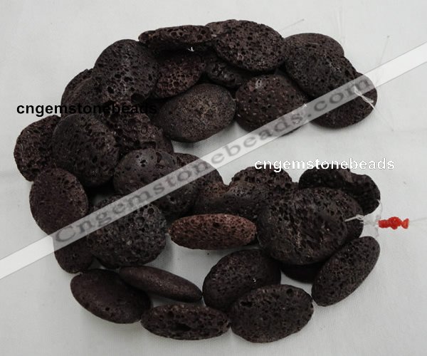CLV210 15.5 inches 40*50mm oval coffee natural lava beads wholesale