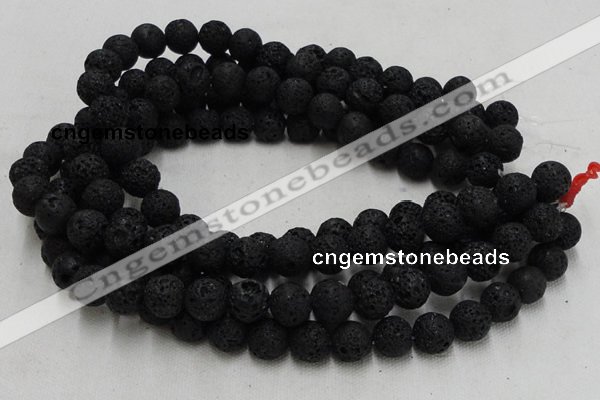 CLV211 15.5 inches 6mm round black natural lava beads wholesale