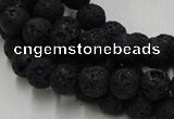 CLV212 15.5 inches 8mm round black natural lava beads wholesale