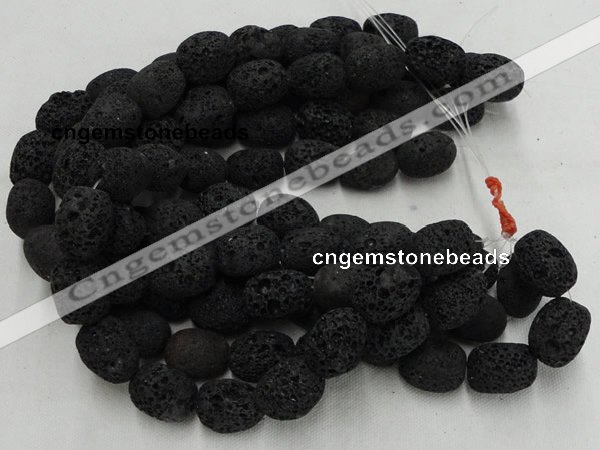 CLV217 15.5 inches 20*26mm freeform black natural lava beads wholesale