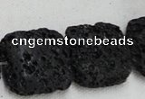 CLV218 15.5 inches 30*30mm square black natural lava beads wholesale