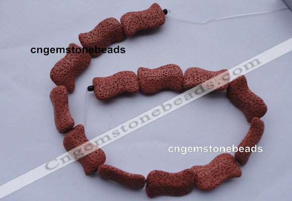 CLV22 15 inches 19*30mm marquise red natural lava beads wholesale