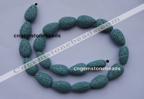 CLV24 15.5 inches 13*19mm teardrop blue natural lava beads wholesale