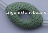 CLV28 16.5 inches 20*32mm oval green natural lava beads wholesale