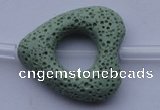 CLV29 15.5 inches 27*29mm heart green natural lava beads wholesale