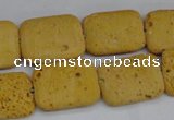 CLV302 15.5 inches 15*20mm rectangle lava beads wholesale