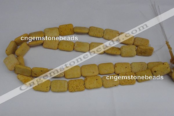 CLV302 15.5 inches 15*20mm rectangle lava beads wholesale