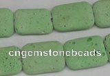 CLV303 15.5 inches 15*20mm rectangle lava beads wholesale