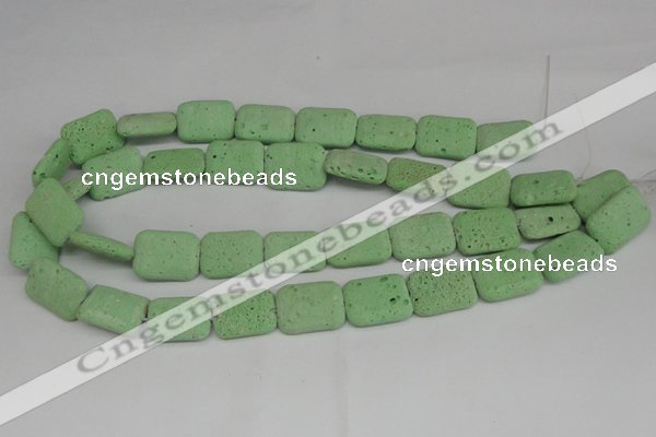 CLV303 15.5 inches 15*20mm rectangle lava beads wholesale