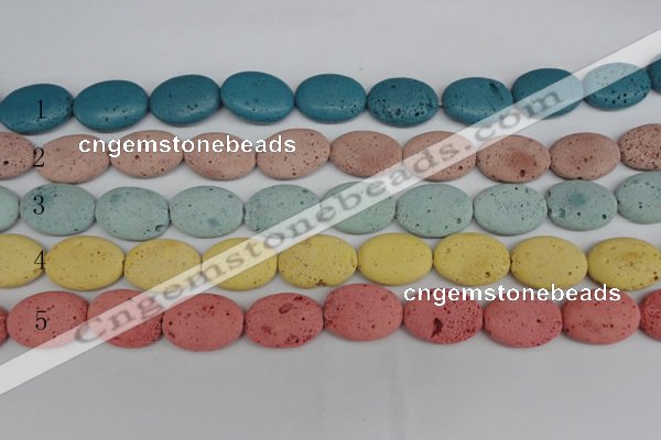 CLV304 15.5 inches 18*25mm oval lava beads wholesale