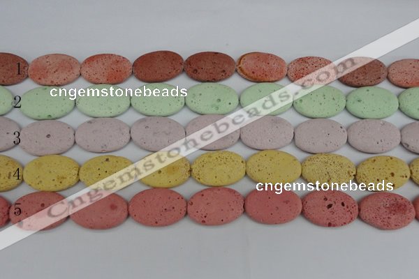 CLV305 15.5 inches 20*30mm oval lava beads wholesale