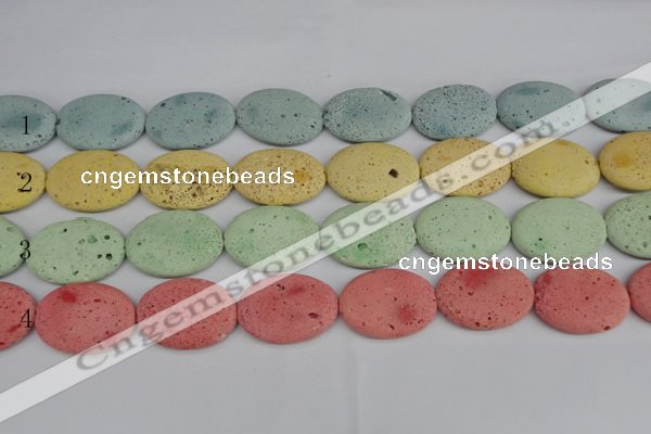 CLV306 15.5 inches 25*35mm oval lava beads wholesale