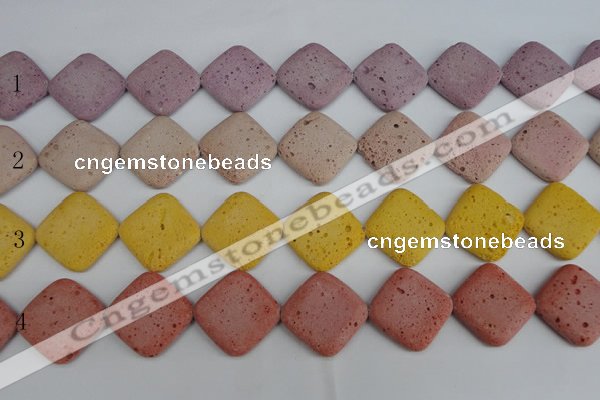 CLV309 15.5 inches 25*25mm diamond lava beads wholesale