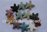 CLV37 14 inches 10*36mm star multicolor natural lava beads wholesale