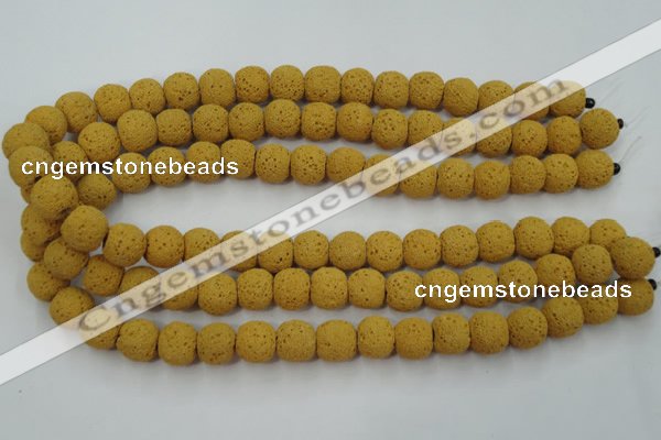 CLV370 15.5 inches 12mm ball dyed lava beads wholesale