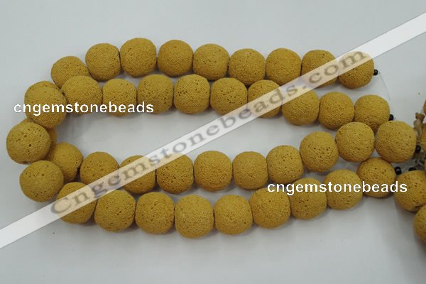 CLV374 15.5 inches 19mm ball dyed lava beads wholesale