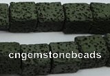 CLV391 15.5 inches 12*13*15mm cuboid dyed lava beads wholesale