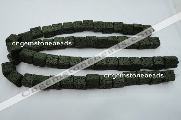 CLV391 15.5 inches 12*13*15mm cuboid dyed lava beads wholesale