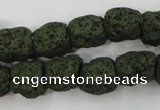 CLV395 15.5 inches 13*13mm nuggets dyed lava beads wholesale