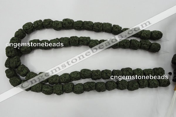 CLV395 15.5 inches 13*13mm nuggets dyed lava beads wholesale