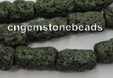 CLV396 15.5 inches 10*20mm nuggets dyed lava beads wholesale