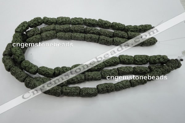 CLV396 15.5 inches 10*20mm nuggets dyed lava beads wholesale