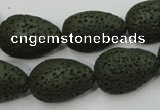 CLV398 15.5 inches 16*22mm flat teardrop dyed lava beads wholesale