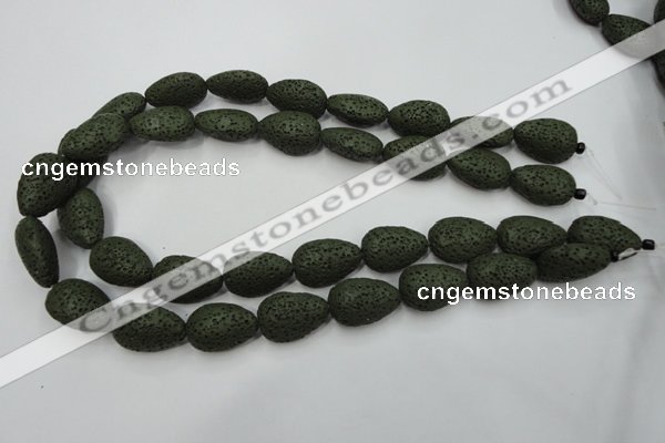 CLV398 15.5 inches 16*22mm flat teardrop dyed lava beads wholesale