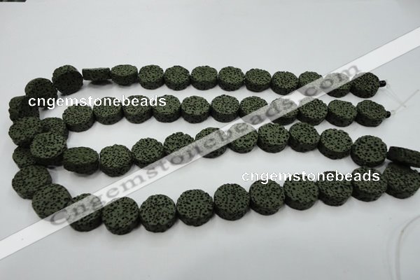 CLV400 15.5 inches 6*15mm coin dyed lava beads wholesale